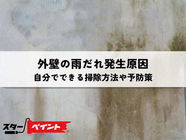 外壁の雨だれ発生原因と自分でできる掃除方法や予防策の画像