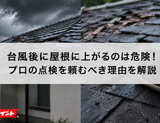 台風後に屋根に上がるのは危険！プロに点検を頼むべき理由を解説のイメージ