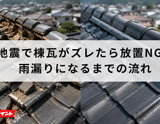 地震で棟瓦がズレたら放置NG！雨漏りになるまでの流れを解説のイメージ
