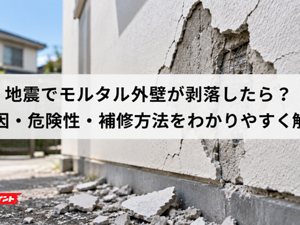 地震でモルタル外壁が剥落したら？原因・危険性・補修方法をわかりやすく解説の画像