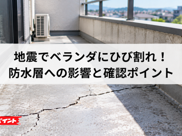 地震でベランダにひび割れ！防水層への影響と確認ポイントの画像
