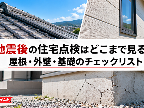 地震後の住宅点検はどこまで見る？屋根・外壁・基礎のチェックリストの画像